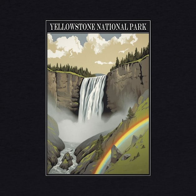 Yellowstone National Park Vintage Poster by GreenMary Design